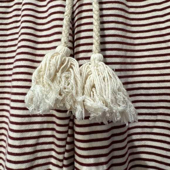 By the River Burgandy/Cream Cottonblend High Waist Jogger Pockets/ Large - Picture 5 of 11